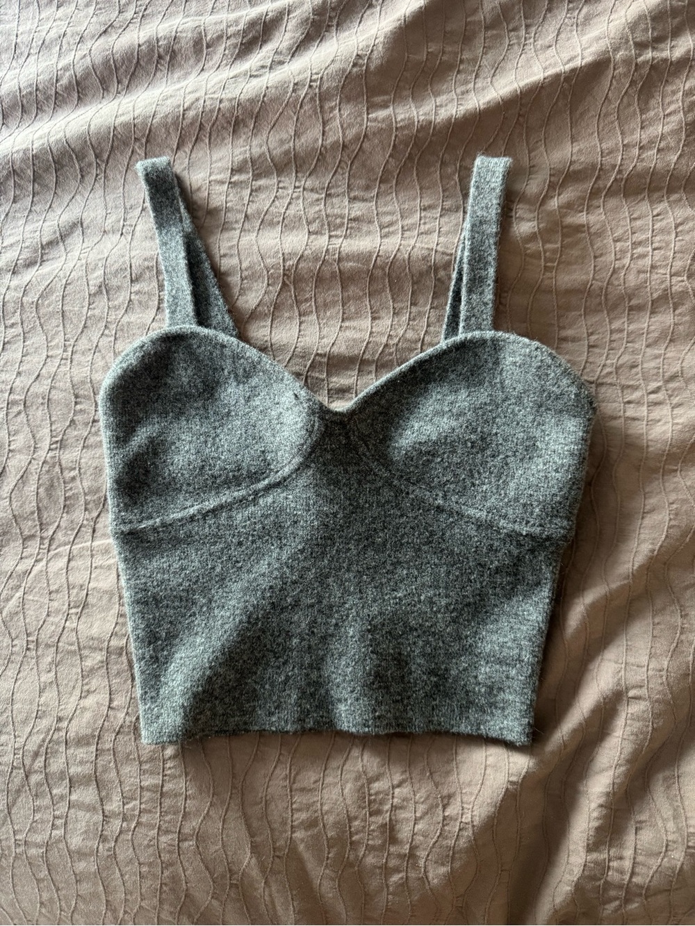 Wilfred Gray Cropped Bustier Tank